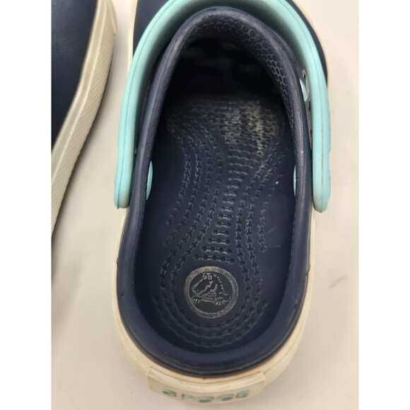 CROCS NAVY BLUE & SKY BLUE SLIP ON SHOES CHILDREN KIDS YOUTH SIZE 6 7 SCHOOL - Picture 7 of 12